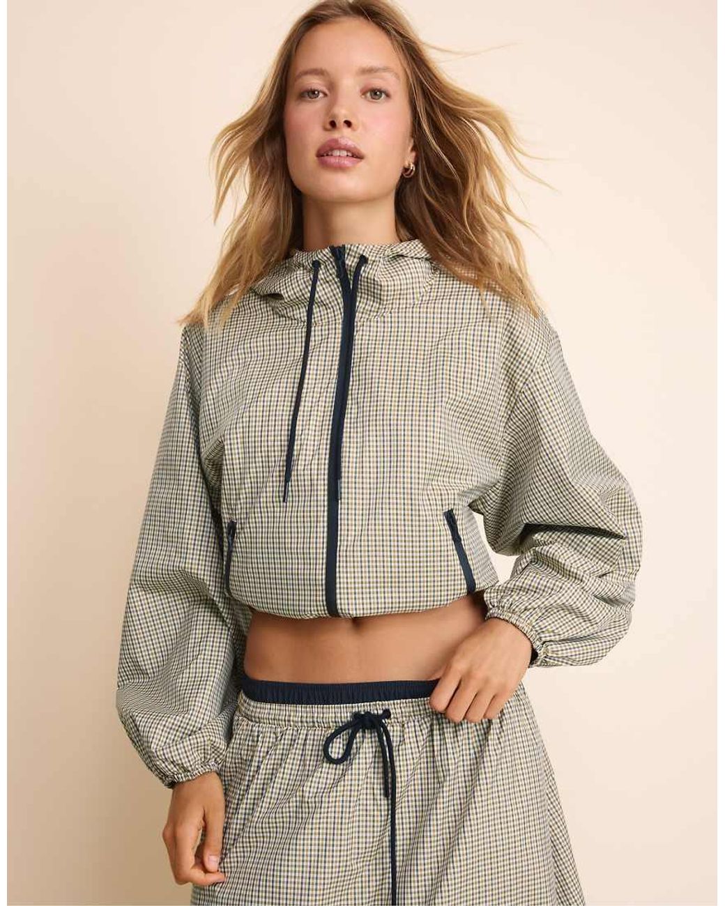Stradivarius Natural Check Technical Jacket