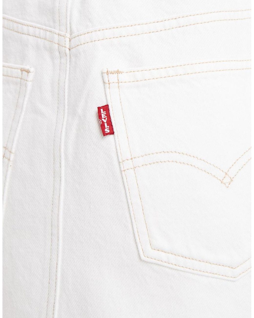 Levi's White Denim Button Up Mini Shirt Dress