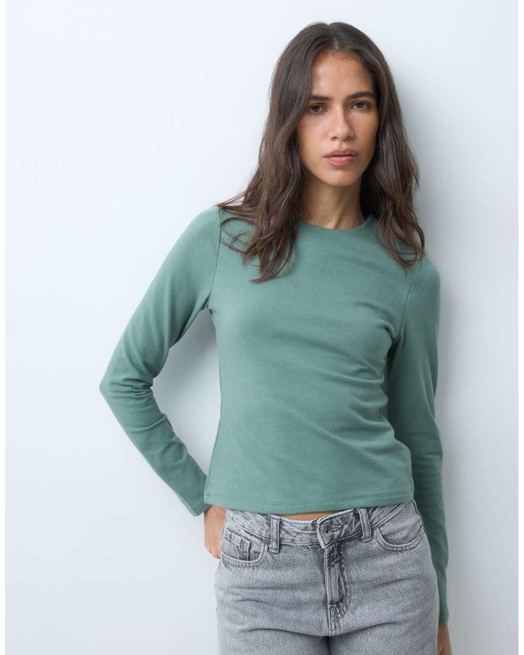 Abercrombie & Fitch Blue Seamless Long Sleeve Baby Tee