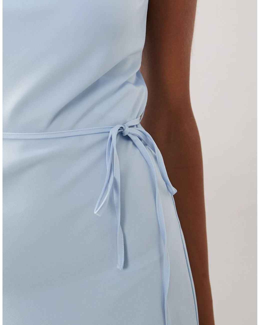 Y.A.S Blue Satin Cami Midi Dress