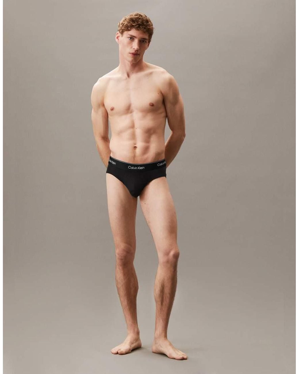Calvin Klein Brown Icon Cotton Stretch 3 Pack Hip Briefs for men