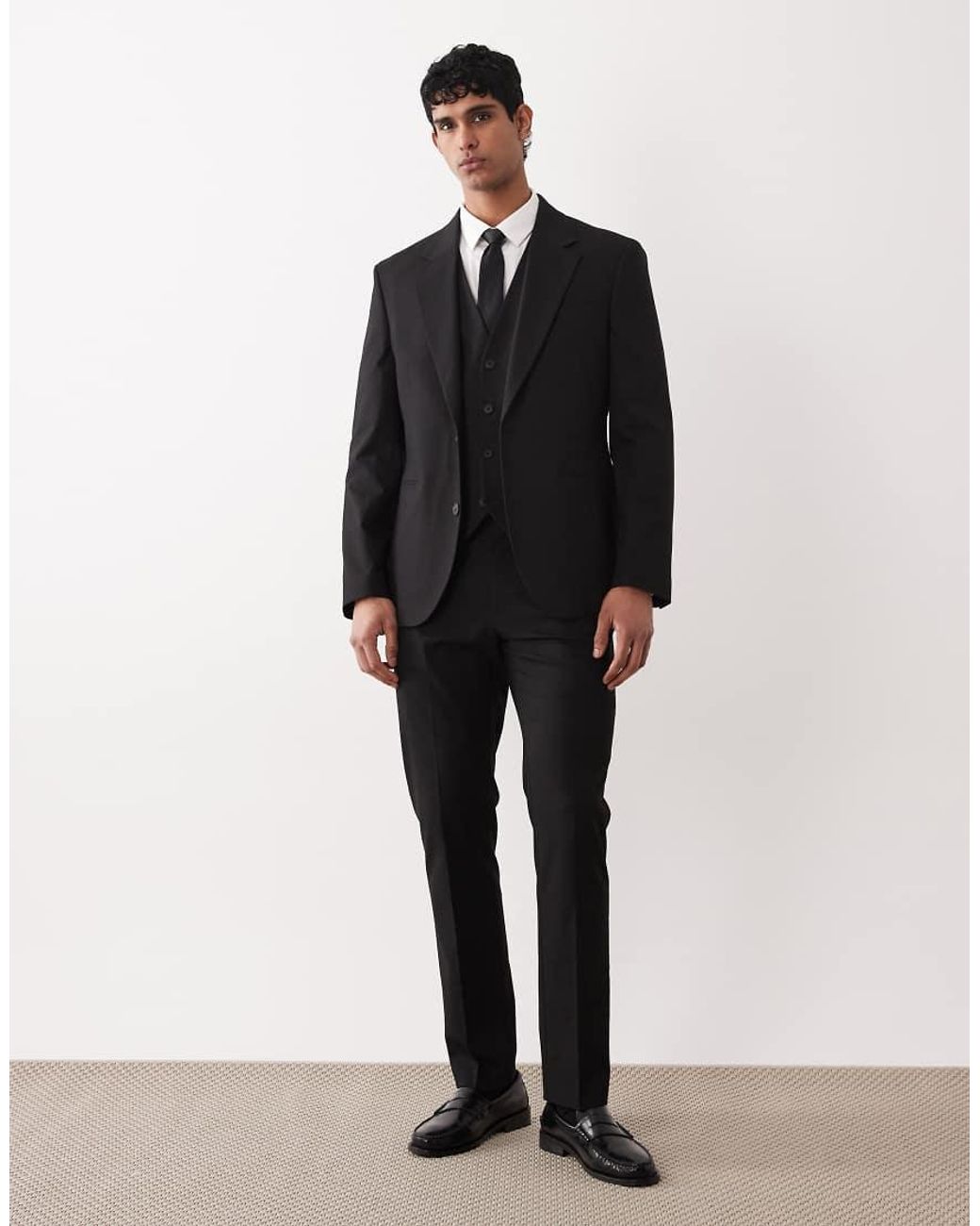 ASOS Black Slim Suit Waistcoat for men