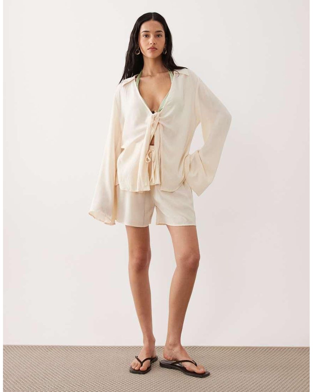 Free Society Natural Knot Front Beach Shirt