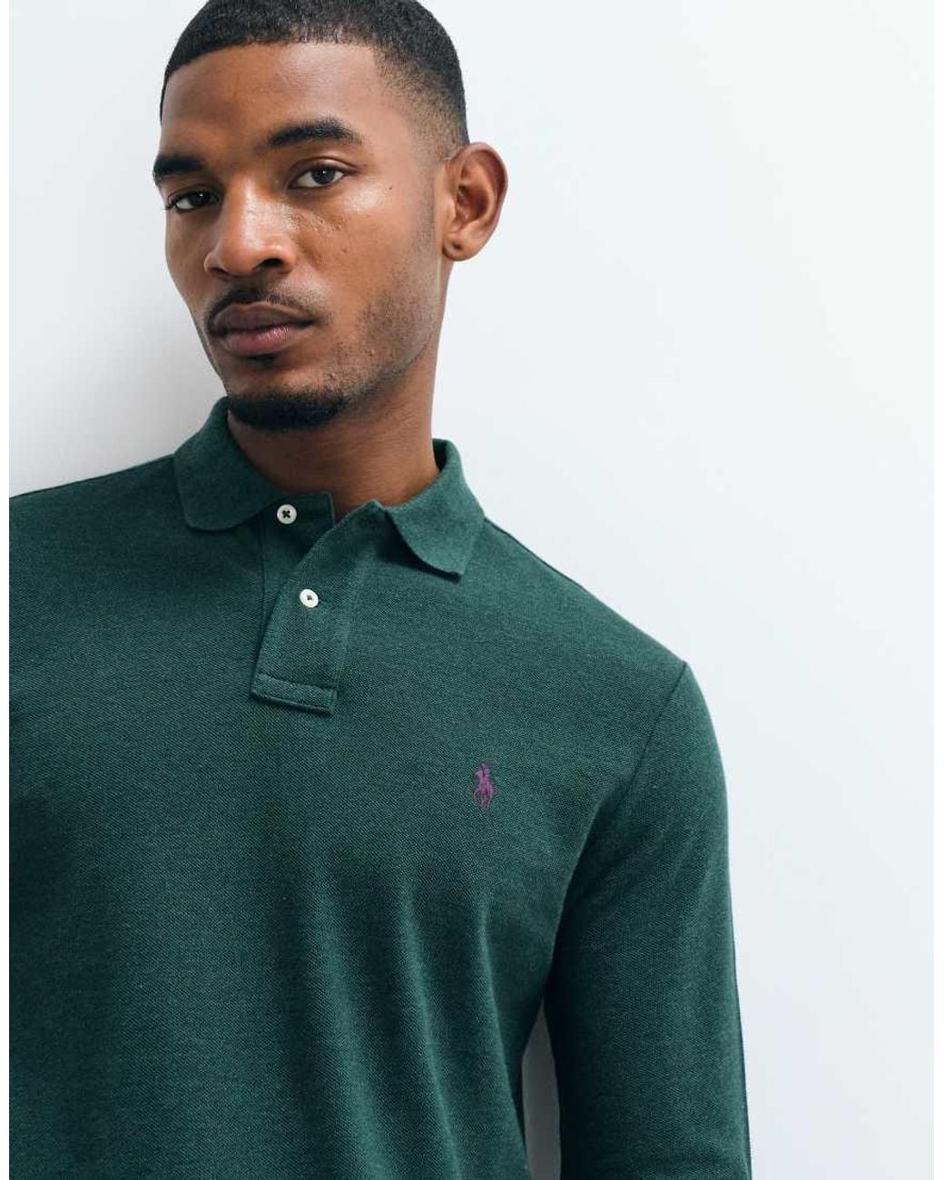 Polo Ralph Lauren Green Icon Logo Custom Slim Fit Polo Shirt for men