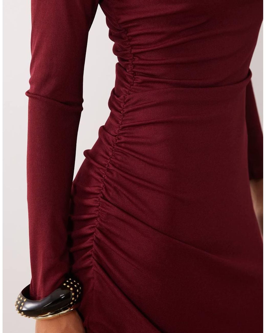Nobody's Child Red Tallulah Boat Neck Chiffon Hem Midi Dress