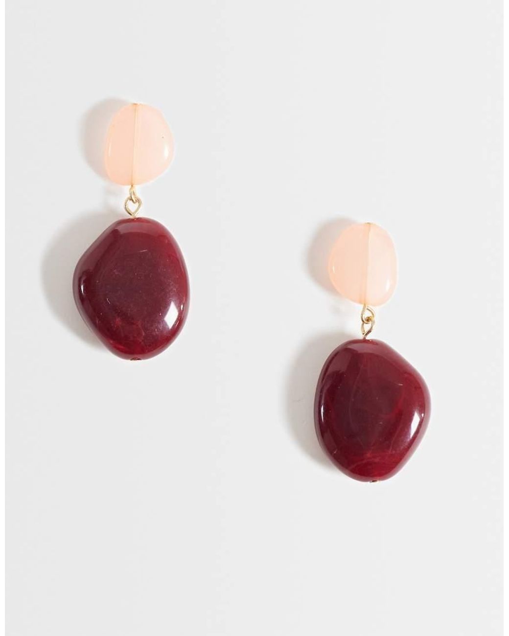 Accessorize Red Contrast Resin Drop Earrings
