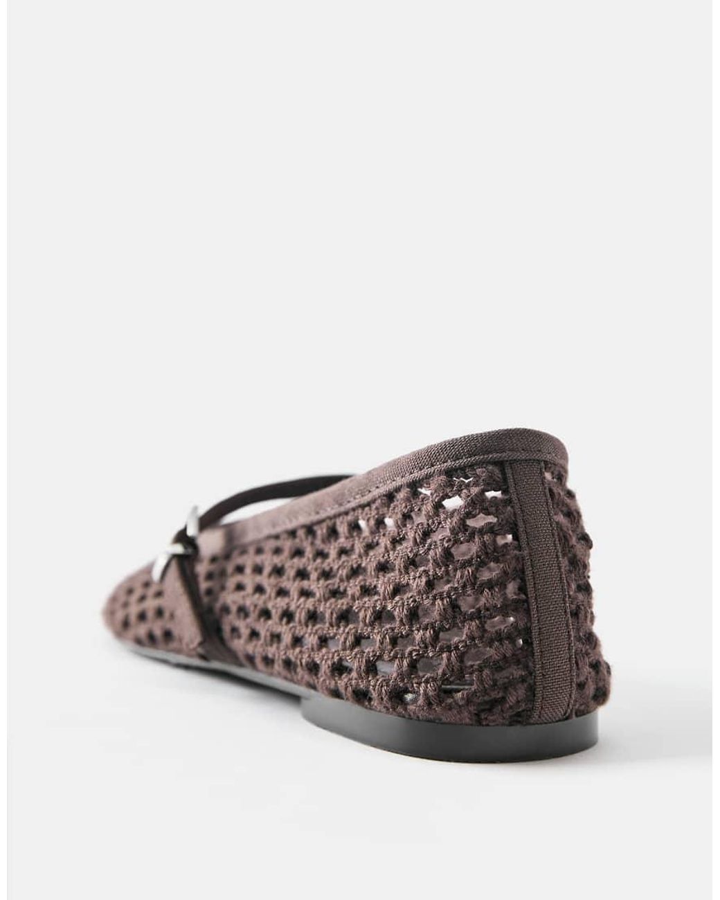 Pull&Bear White Mesh Ballerinas
