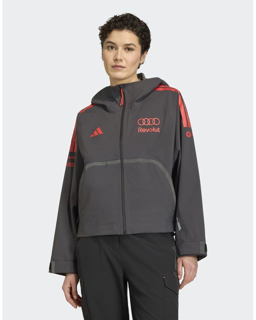Adidas Originals Gray Audi Formula One Team Mechanics Rain Jacket