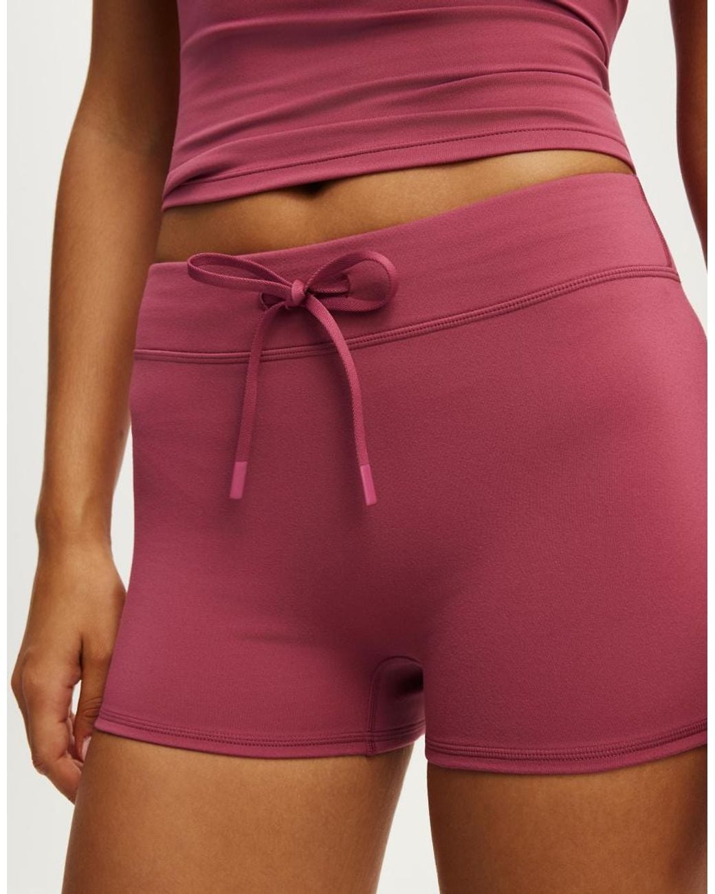 Cotton On Red Ultra Soft Tie Front Micro Short
