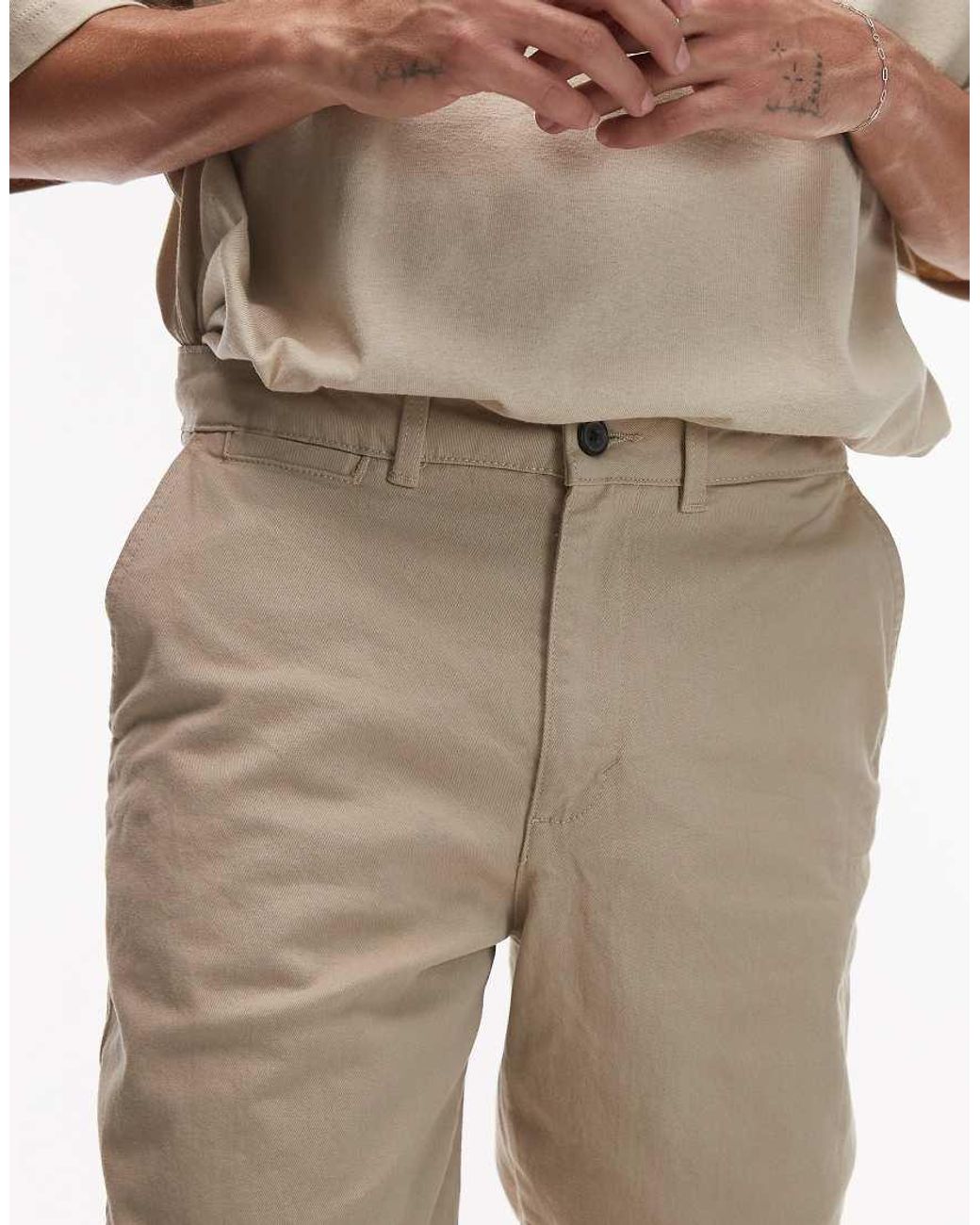 Topman White Slim Chino Trousers for men