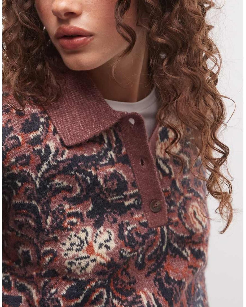 Wrangler Red Ranch Floral Polo Jumper