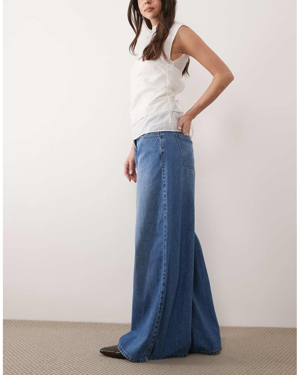 ASOS Blue Low Rise Slouch Jeans