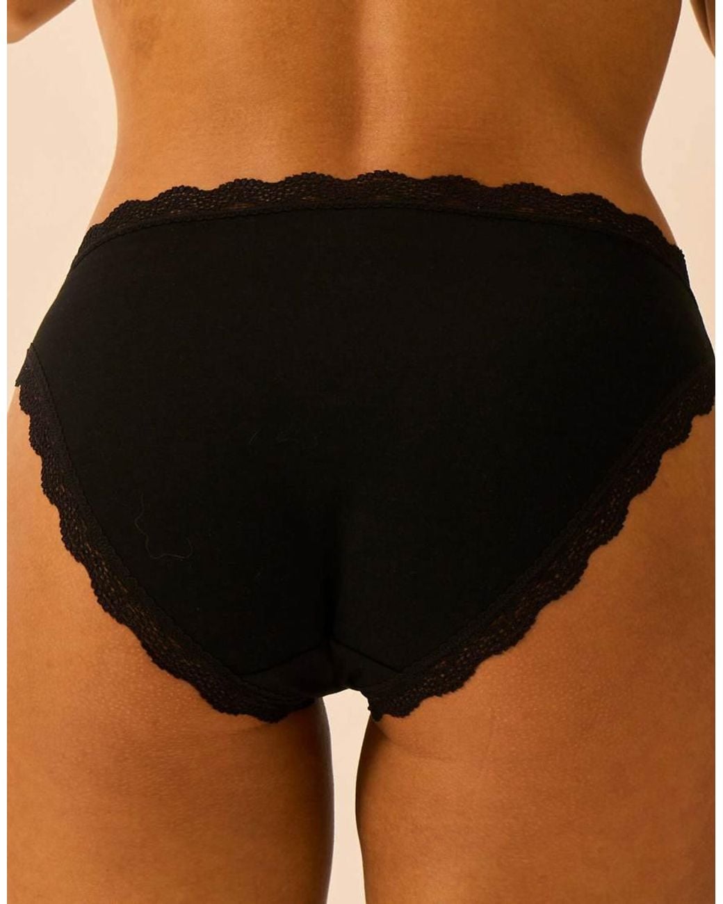 Stripe & Stare Black Mid Rise High Leg Knicker Four Pack