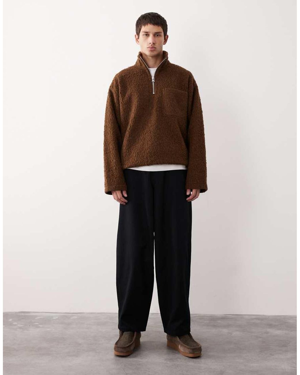 ASOS COLLECTIVE Black Tapered Barrel Trouser for men