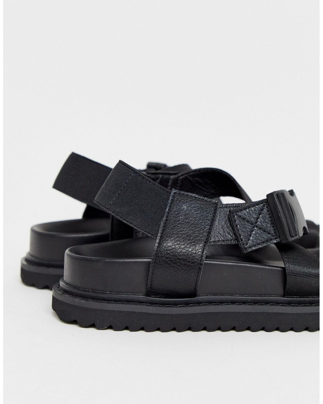 black sporty sandals