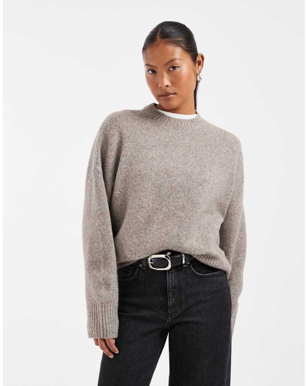 Vero Moda Gray Soft O-neck Oversized Jumper