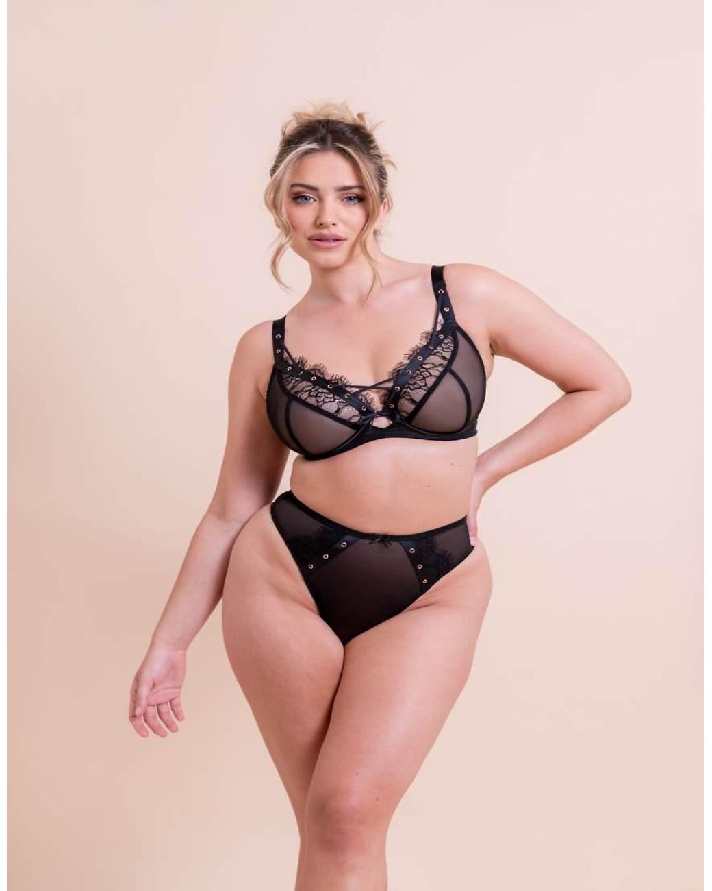 Curvy Kate Pink Scantilly Laced Up High Waist Thong
