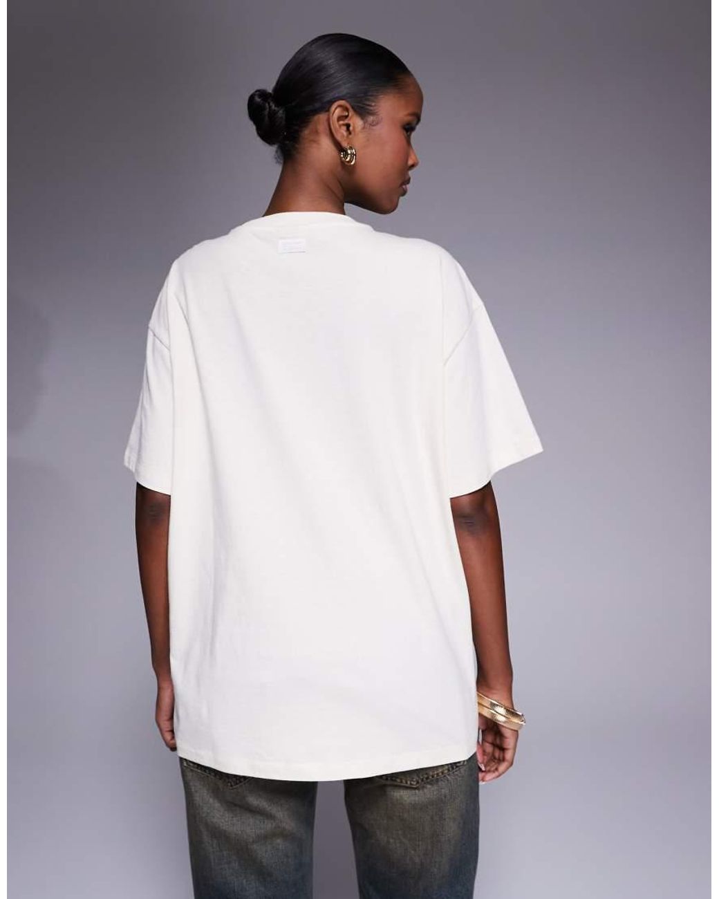 Abrand Jeans Gray Abrand 'break My Heart' Graphic Oversized Tee