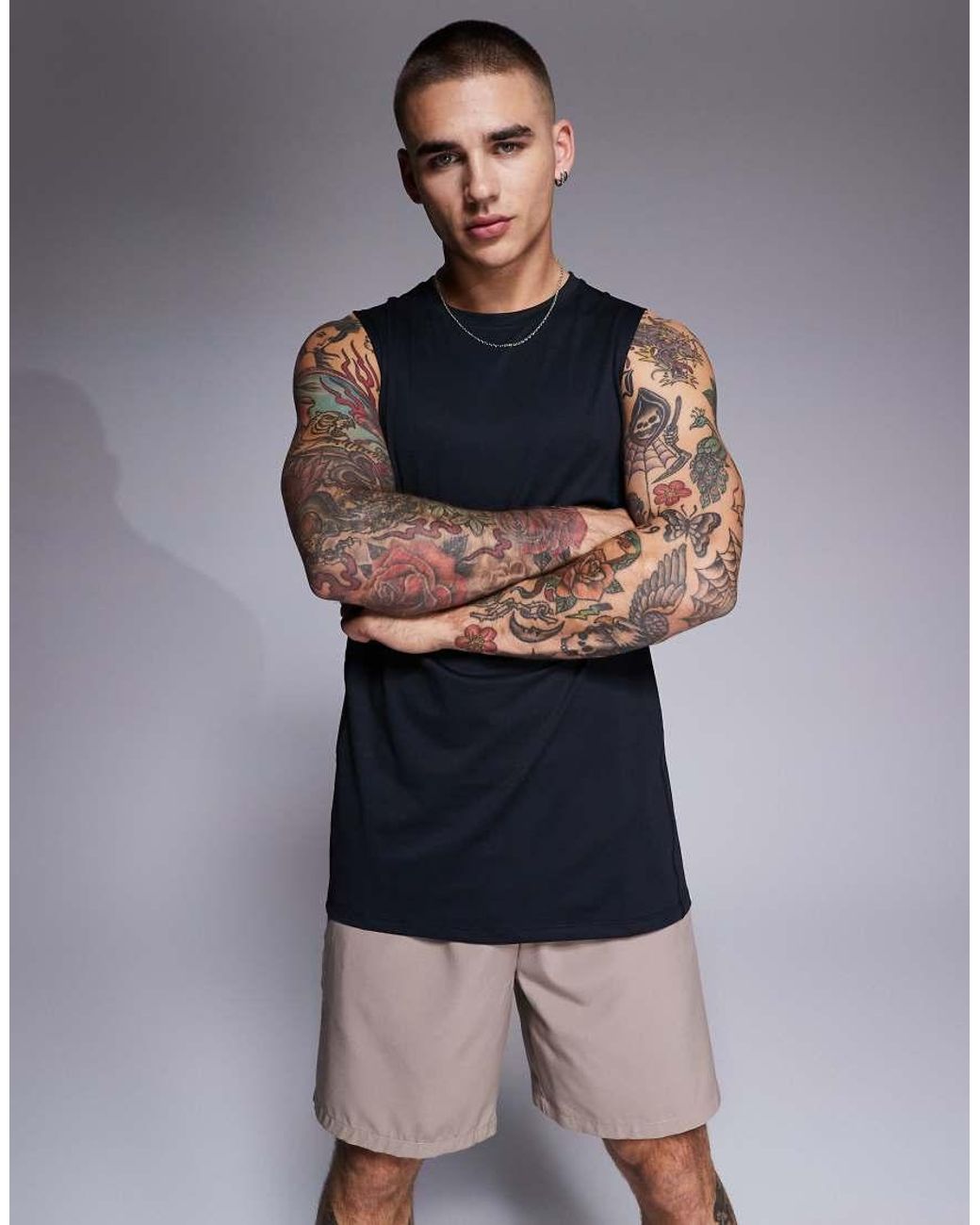 4505 Black Icon Quick Dry Mesh Training Tank for men