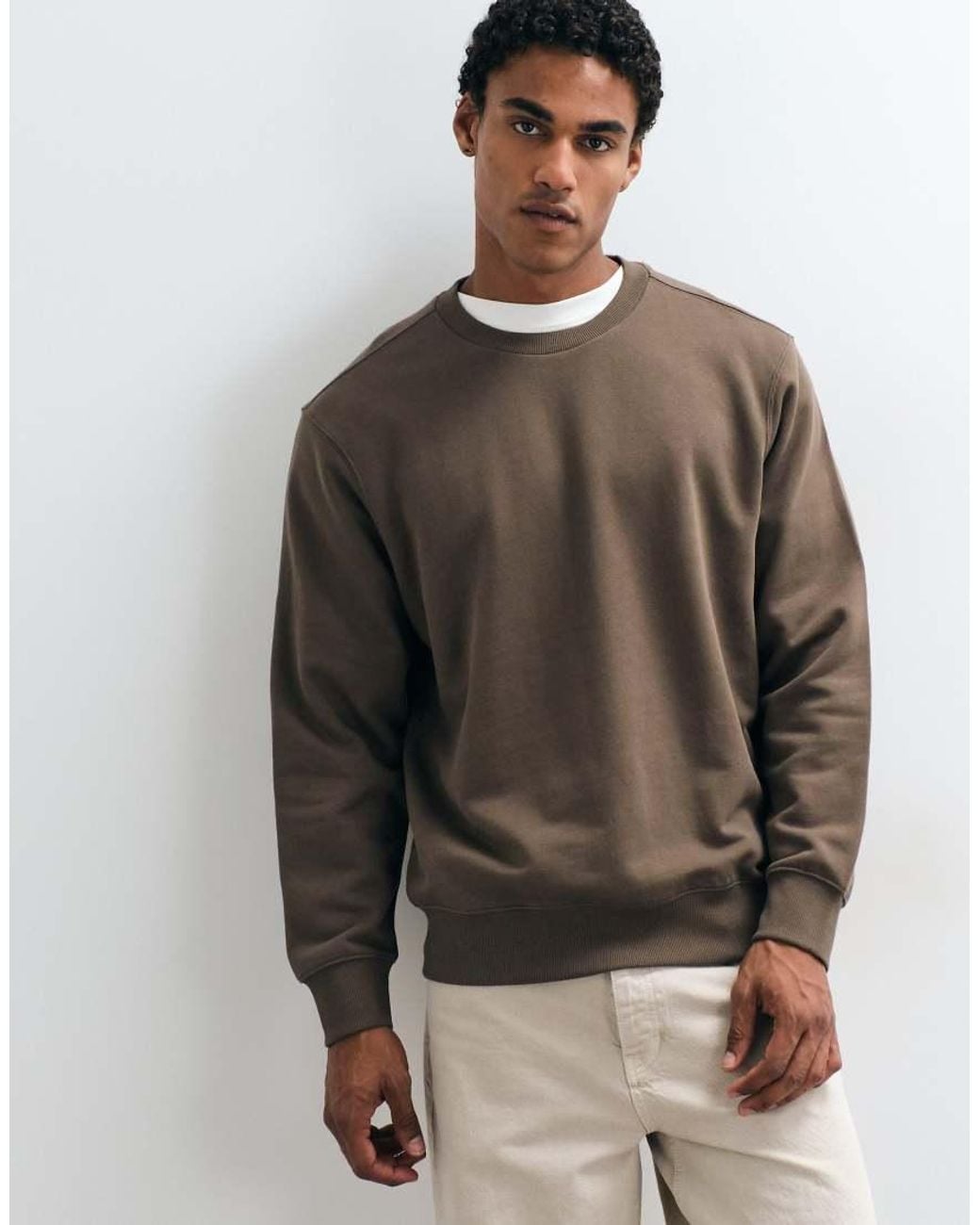 Mango Gray Crew Neck Sweatshirt for men