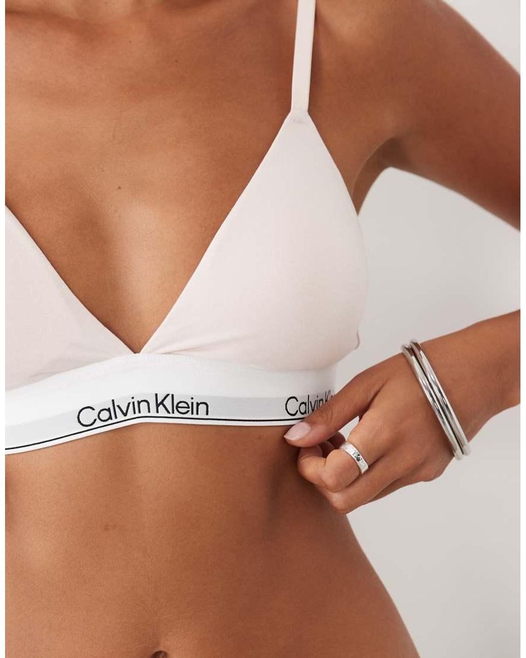 Calvin Klein Brown Icon Cotton Modal Lightly Lined Triangle Bra 2pk