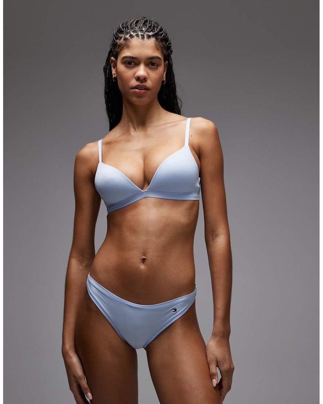 Tommy Hilfiger Blue Microfibre Essentials Lingerie Thong