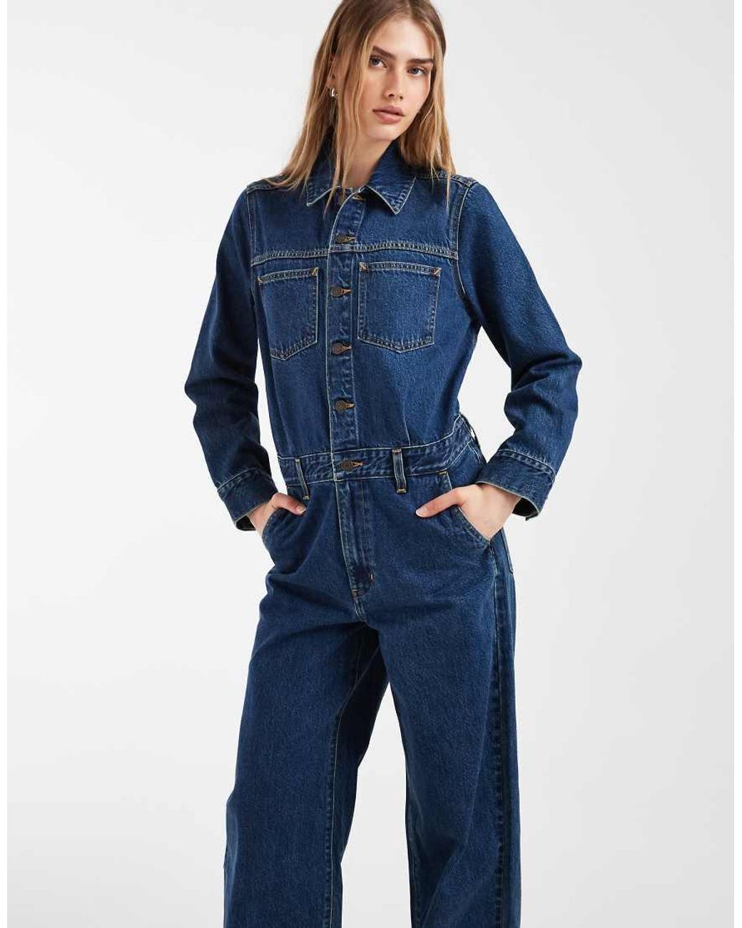 Levi's Denim Jumpsuit Met Lange Mouwen in het Blue