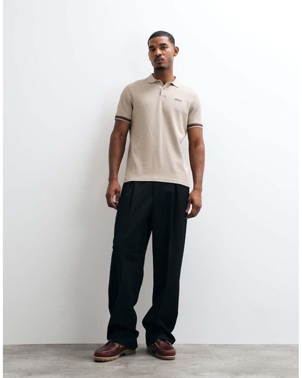 Barbour Natural Horseferry Short Sleeve Tipped Polo Shirt for men