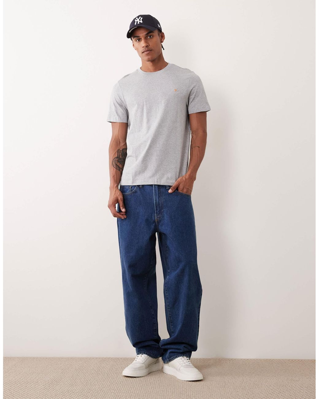 Danny - t-shirt en coton - chiné Farah pour homme en coloris Gray