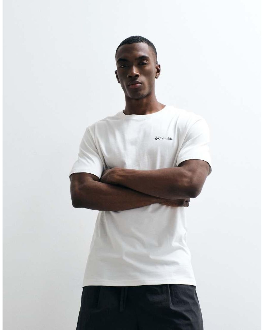 Columbia White Barton Springs Iii Graphic T-shirt for men