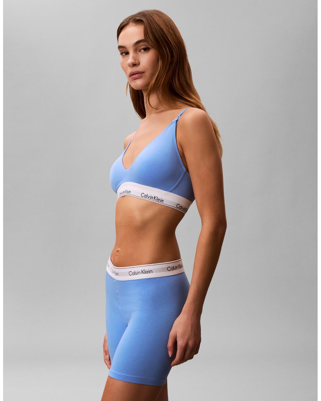 Calvin Klein Blue Icon Cotton Modal Lightly Lined Maternity Bra