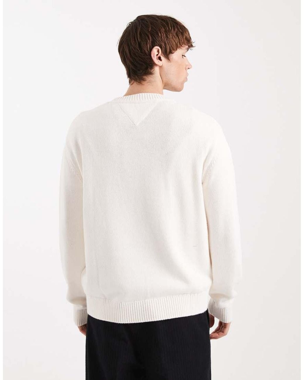 Tommy Hilfiger White Signature Graphic Logo Jumper for men