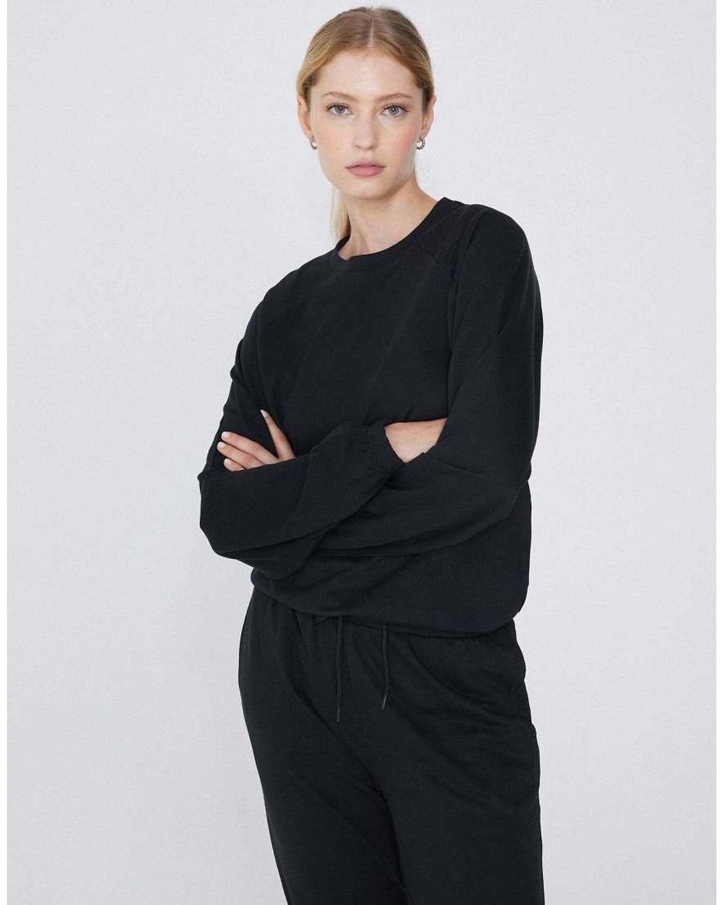Tezenis Blue Long-Sleeved Rounded Neck Top With Cuffs