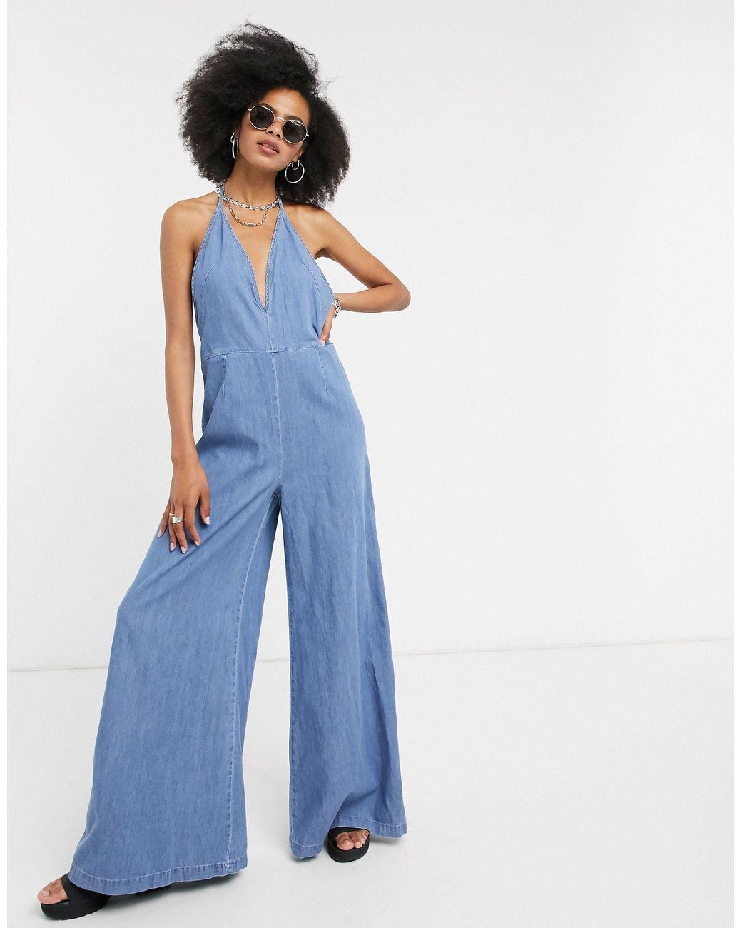 Free People Josie Jumpsuit in Blue | Lyst