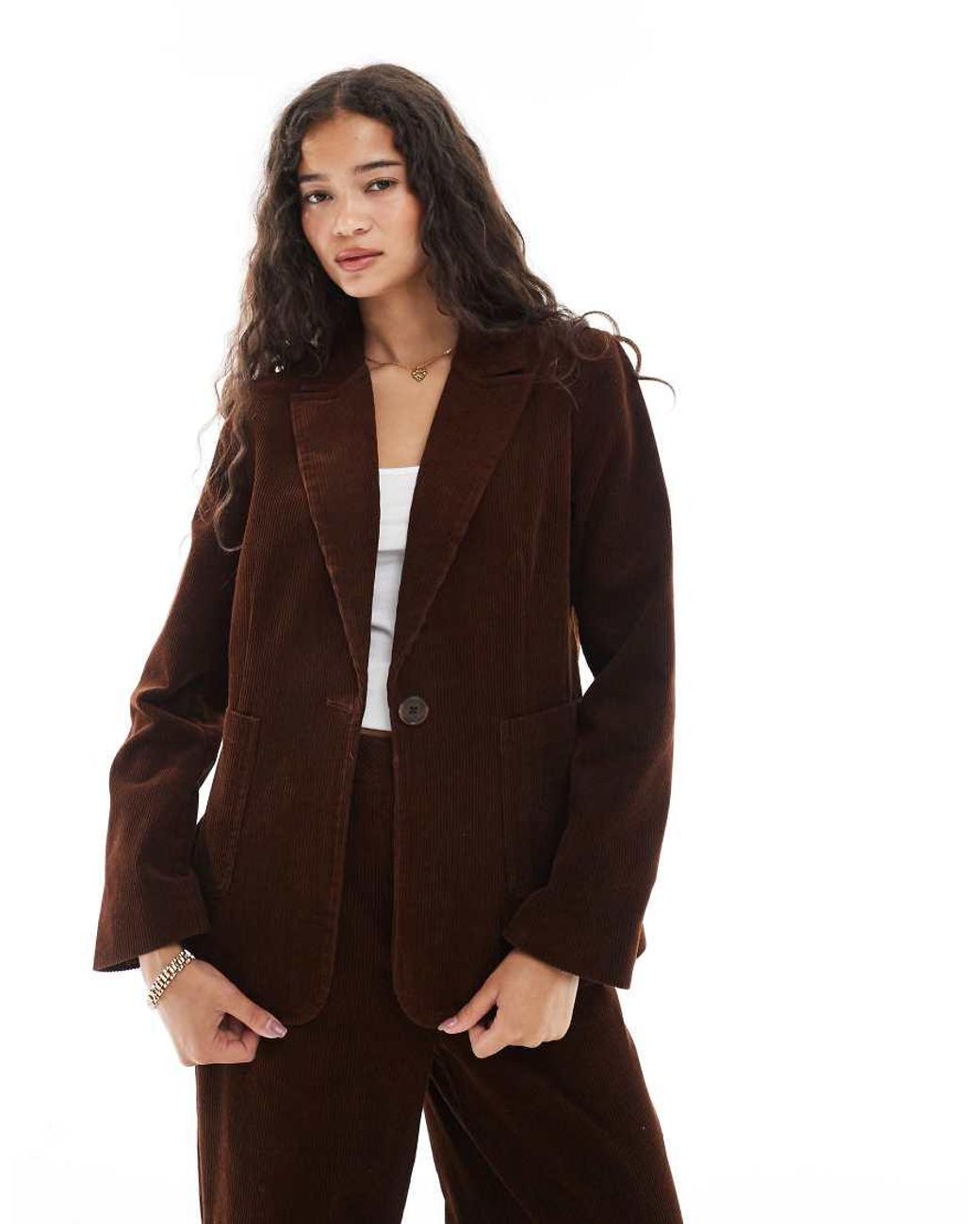 New Look Brown Co-ord Cord Blazer