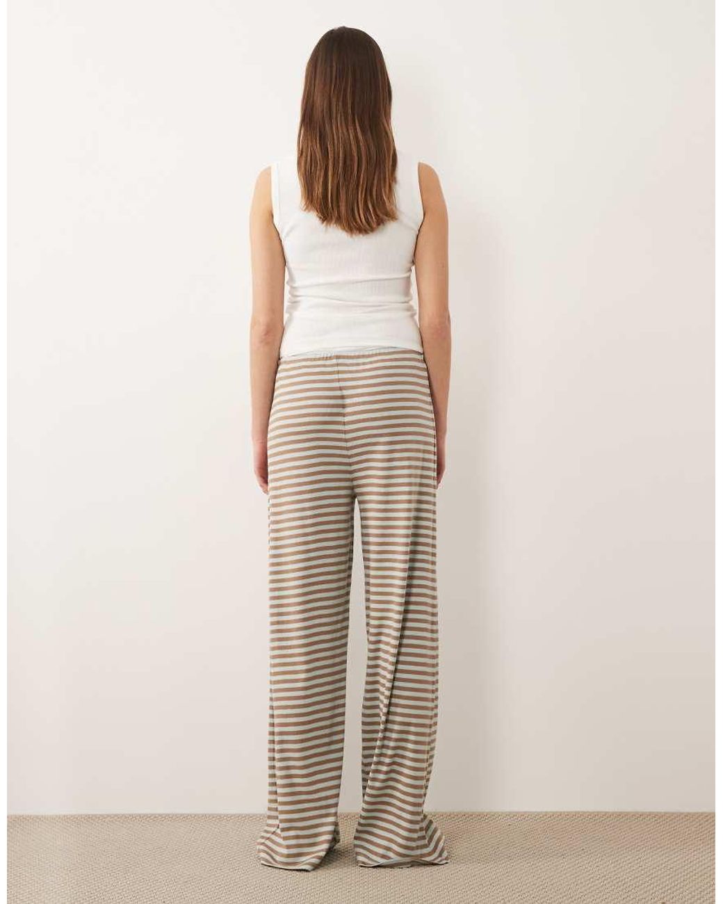 ASOS Natural Asos Design Tall Mix And Match Wide Leg Pyjama Pants