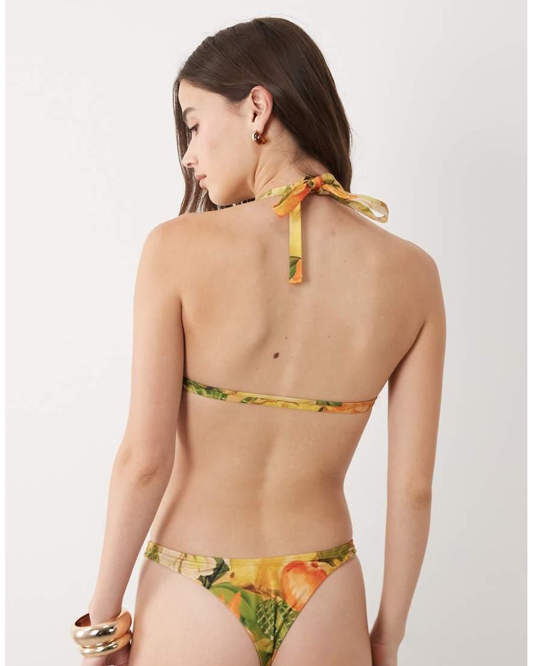 ASOS Natural Fuller Bust Pia Seychelles High Apex Triangle Bikini Top