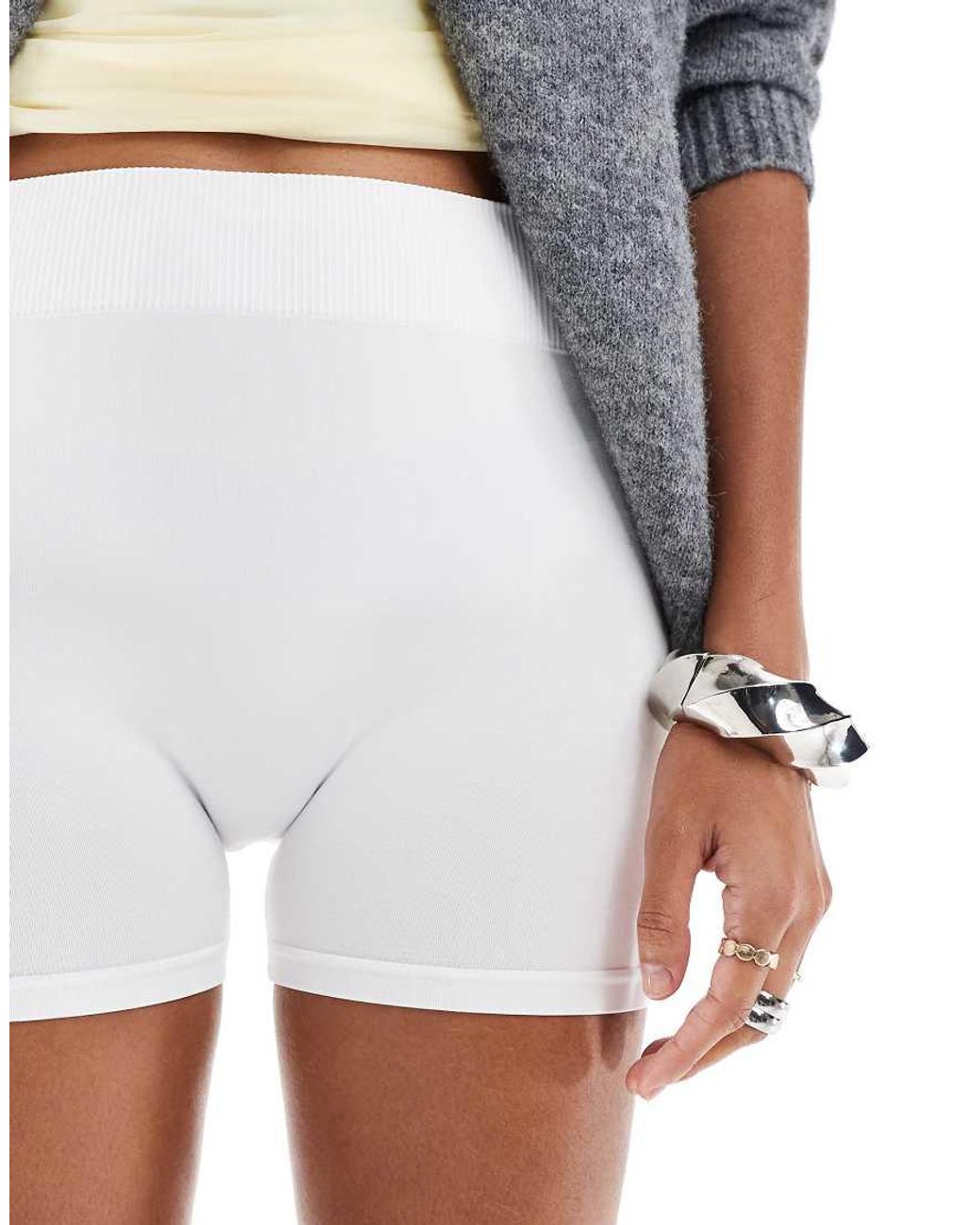 Pieces Mini Leggingshort in het White