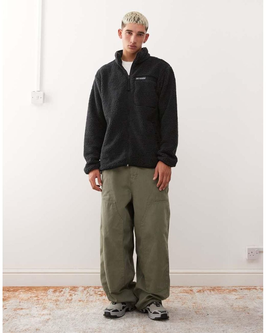 Columbia Black rugged Ridge High Pile Full Zip Fleece for men