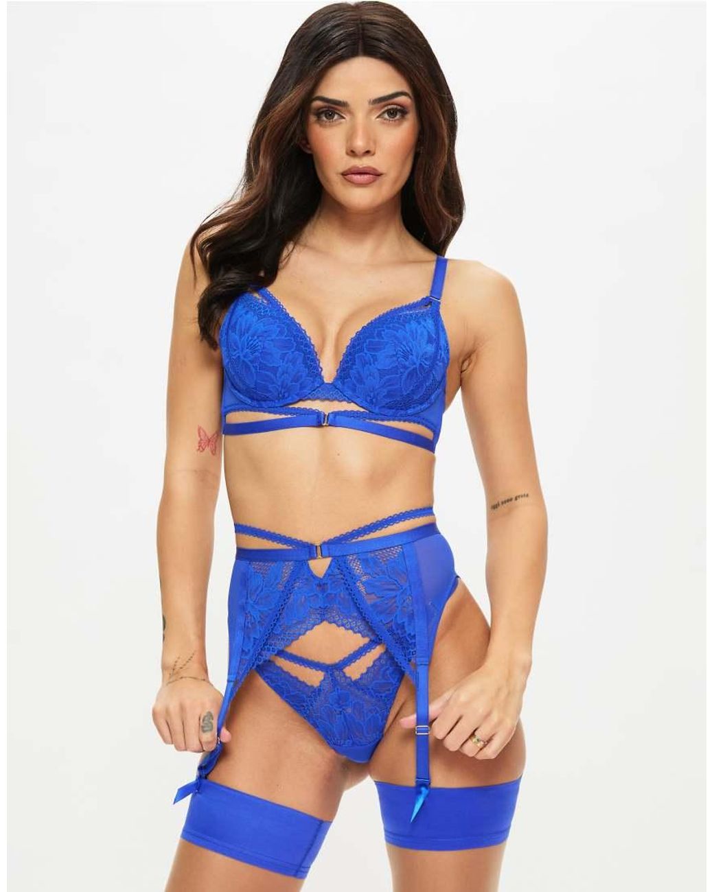 Ann Summers Blue Yours Truly Suspender Belt