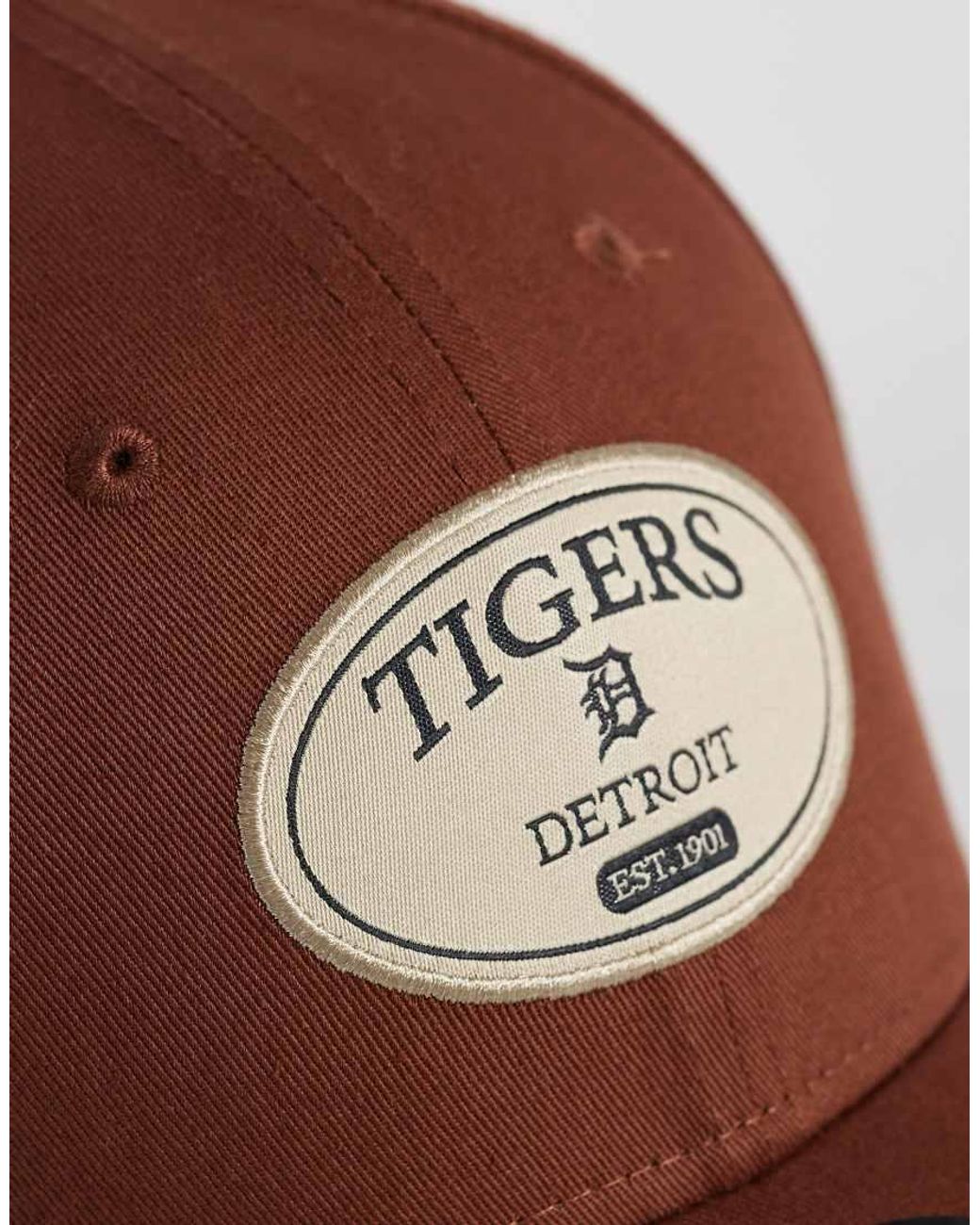 KTZ Brown Detroit Tigers Badge Logo 9Forty Cap for men