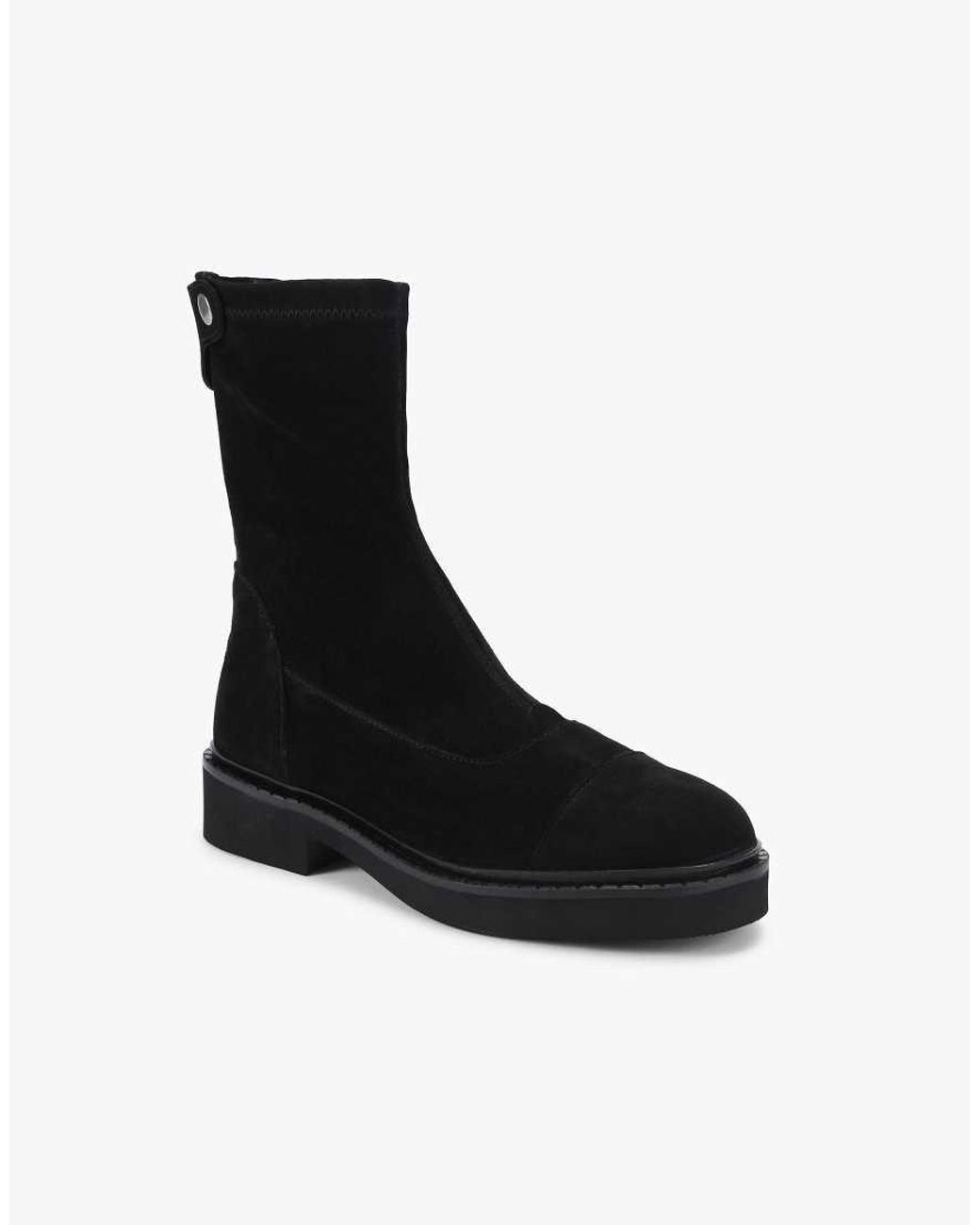 Steve Madden Black Myer Suede High Ankle Boots
