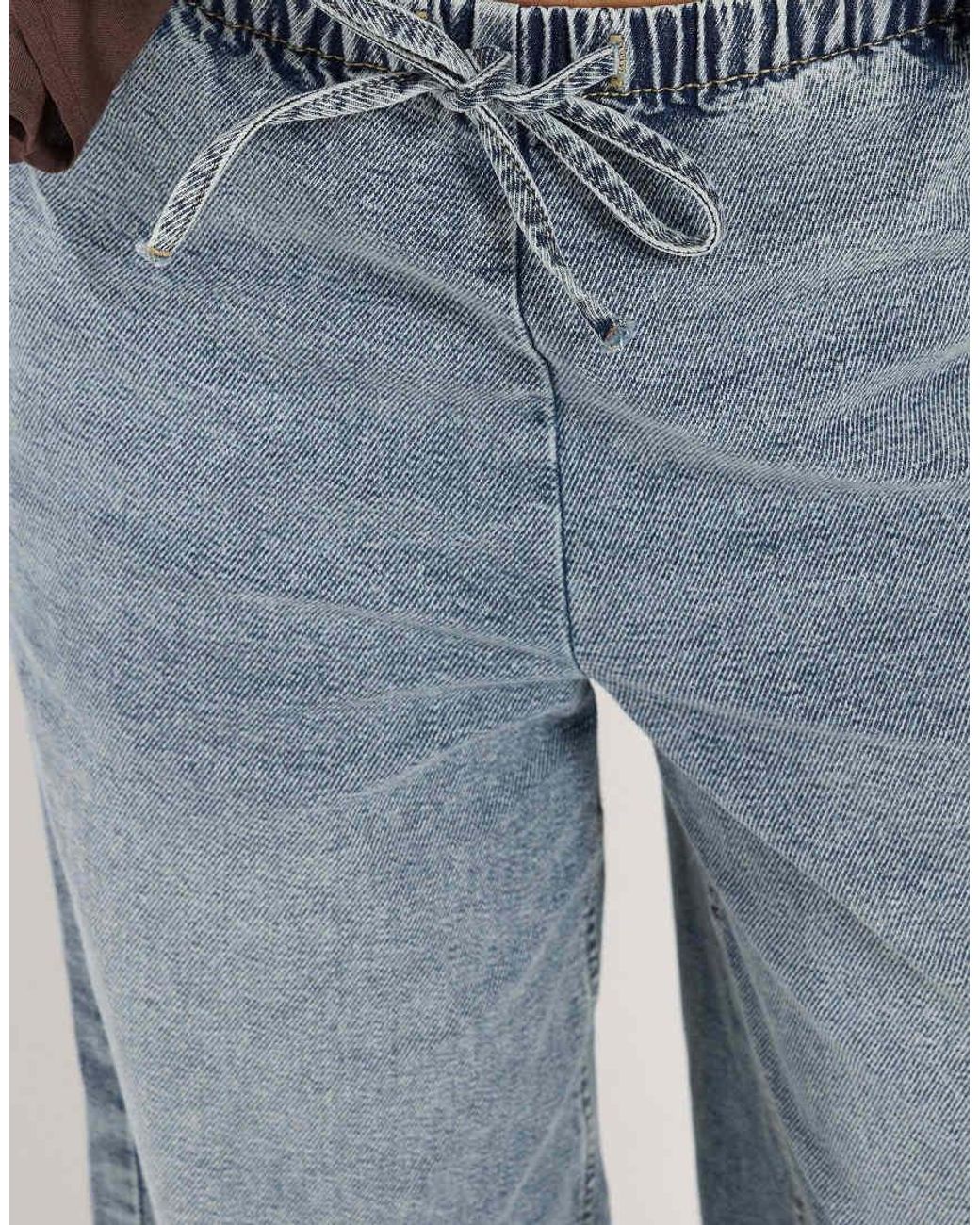 PixieGirl Blue Petite Pull On Wide Leg Jeans