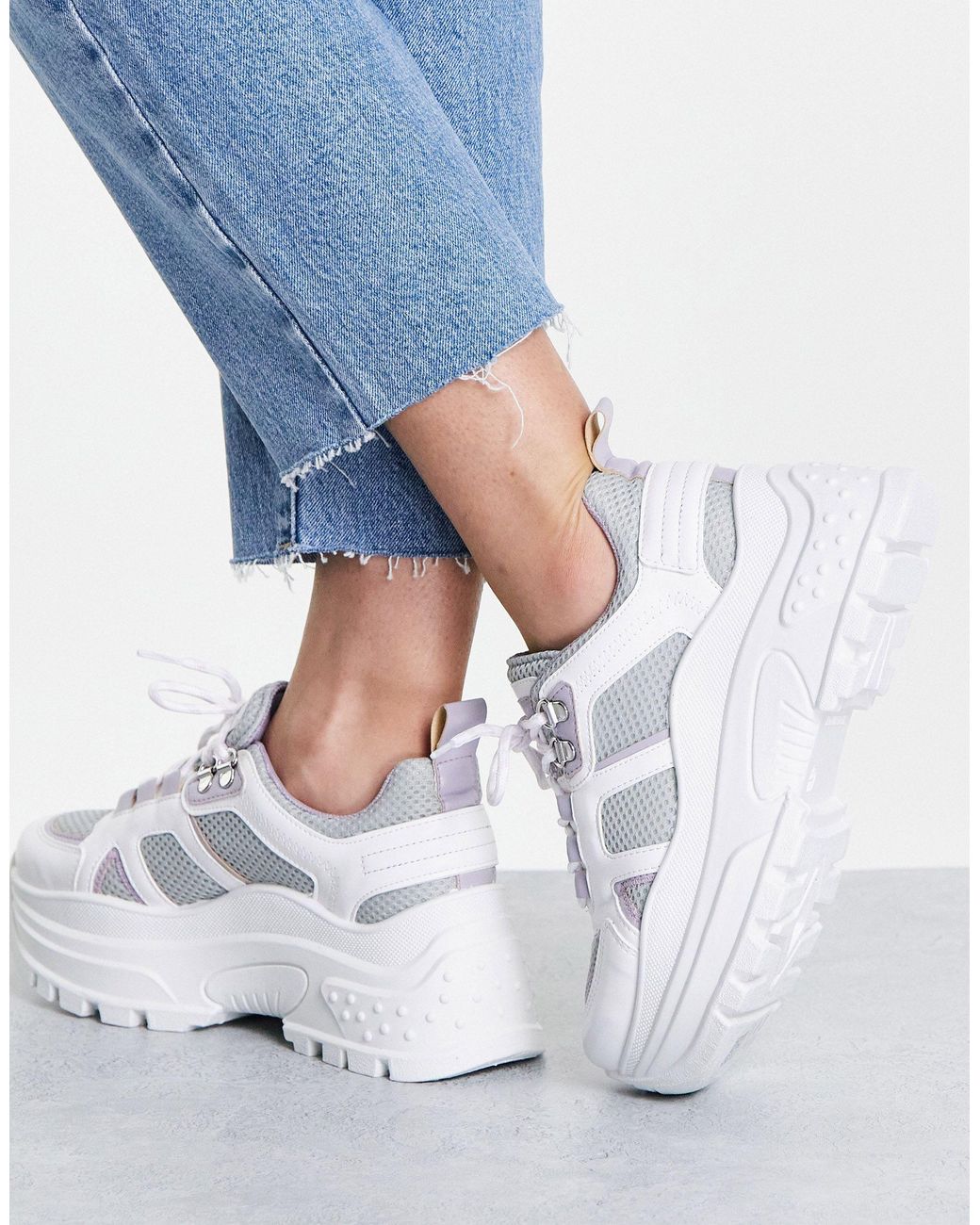 TOPSHOP Rubber Como Chunky Trainer in Purple | Lyst