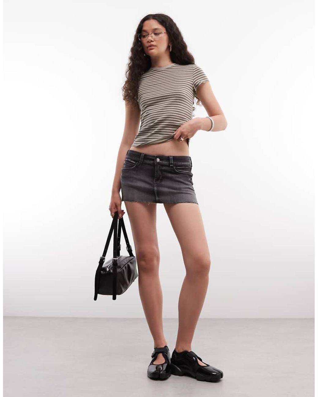 Cheap Monday Black Booty Bei Super Stretch Mini Skirt