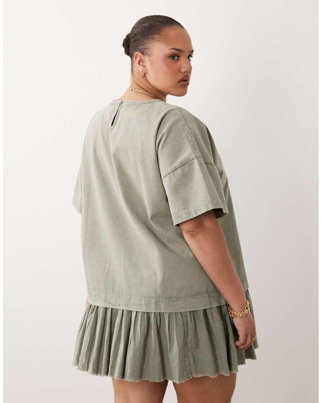 ASOS Gray Asos Design Curve Hybrid T-shirt Mini Dress
