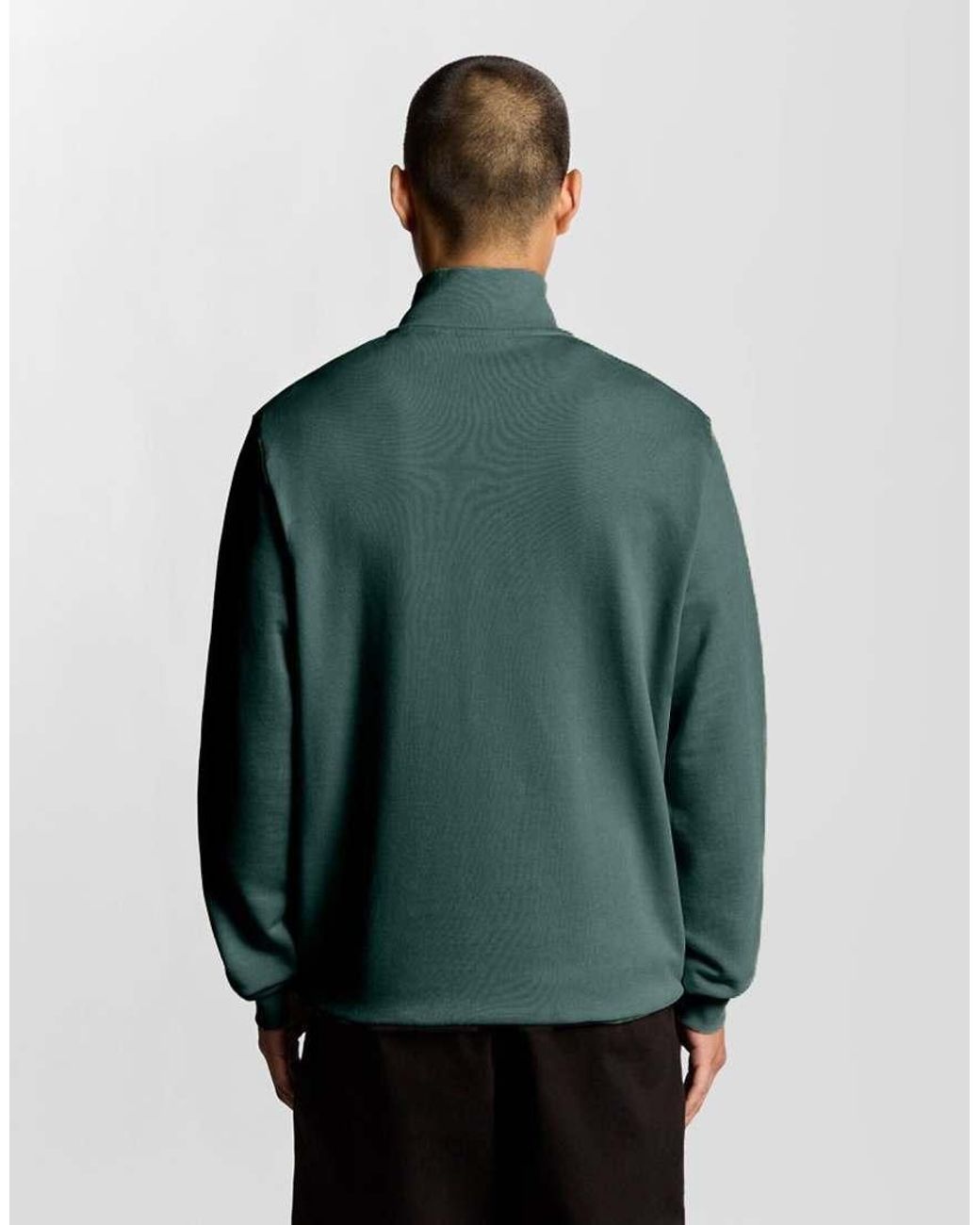Lyle & Scott Green Mid Layers Quarter Zip Pullover Sweatshirt for men