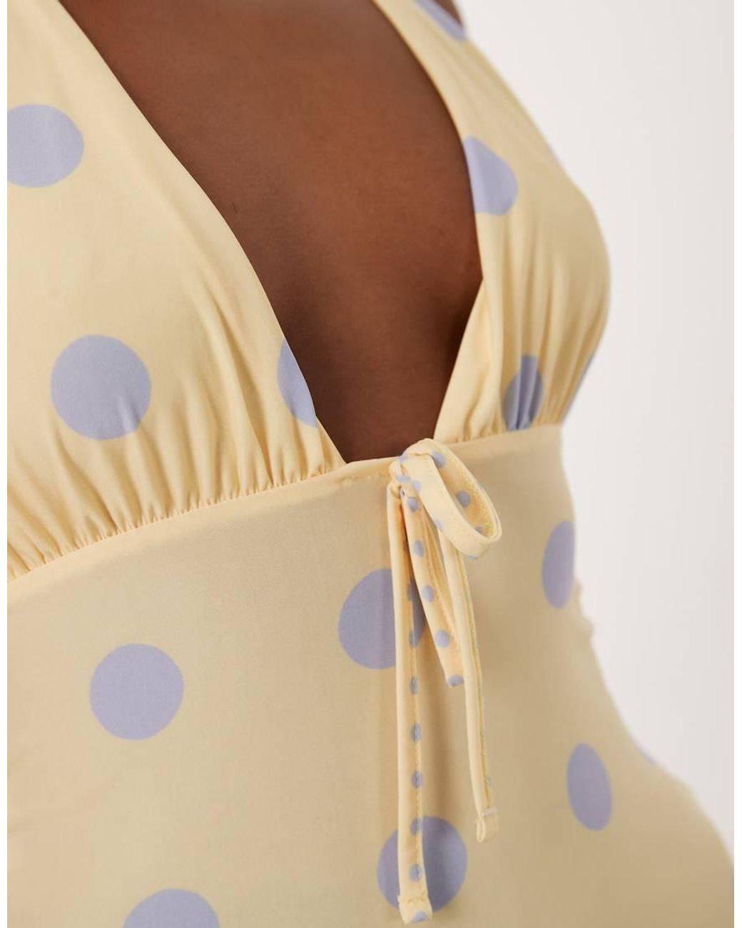 ASOS Natural Co-ord Printed Slinky Halterneck Top