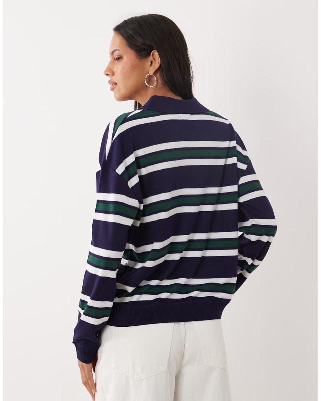 Brave Soul Blue Knitted Polo Top