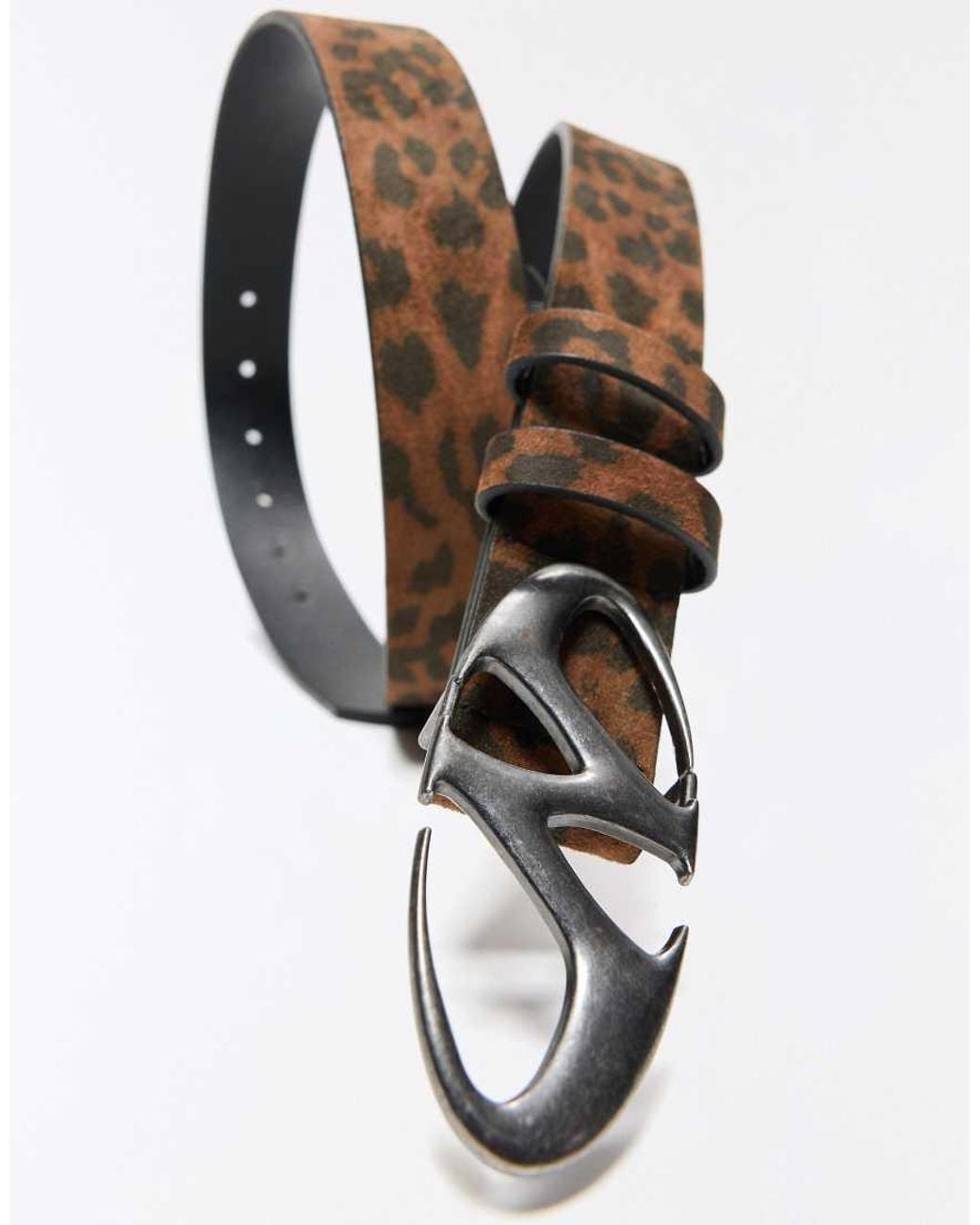 Bershka Blue Animal Print Buckle Belt for men